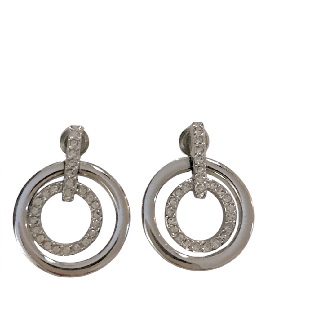 Swarovski rhodium plated crystal hoop earrings